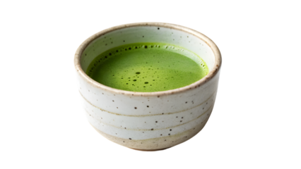cup of Matcha green tea isolated on white