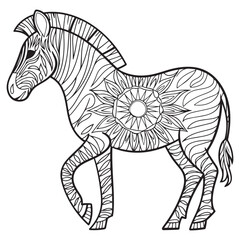 zebra jungle coloring pages for adults