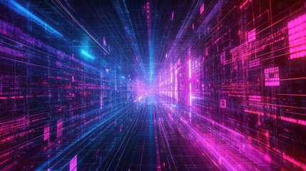 Technology networking and digital communication in business with cloud computing concept web storage for data global social media ai server online binary illustration background modern futuristic ill