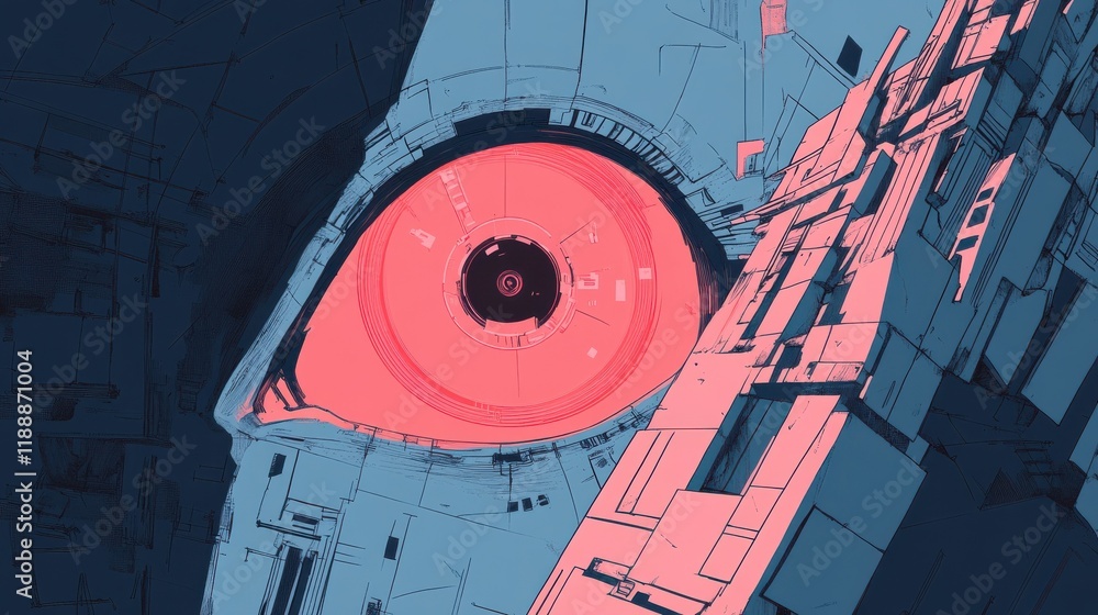 Aufkleber eye of futuristic and innovative imagery ai and automation use of artificial intelligence and automa