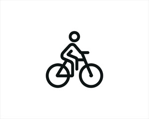 Naklejka premium silhouette of a person riding a bike logo vector illustration.