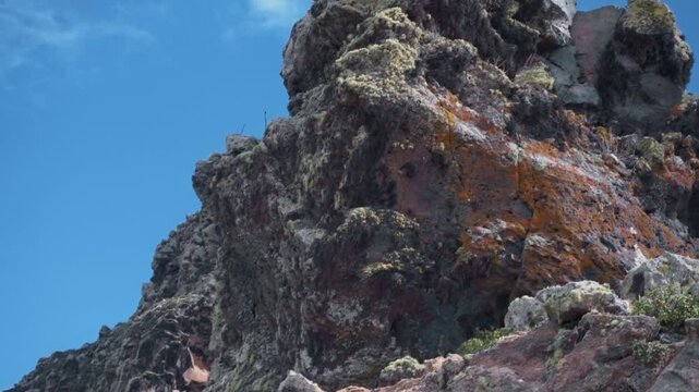 Rock formation on a scenic coastal trail along La Gomera's rugged northern coastline near Agulo, showcasing the island's wild beauty.