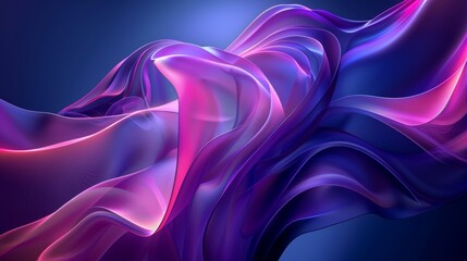 Obraz premium Abstract Purple and Blue Swirling Fabric Wallpaper