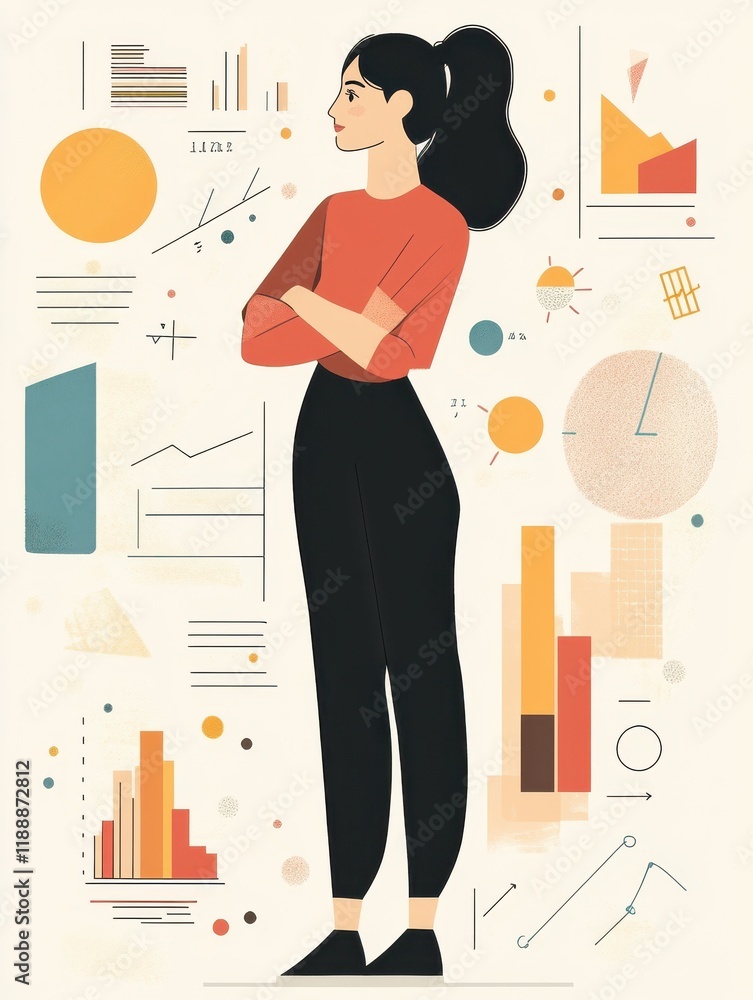 Aufkleber analyze how data analytics can guide branding strategies. illustration