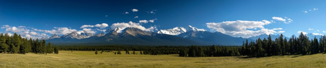 Fototapeta premium Panoramic View of Majestic Rocky Mountains Landscape