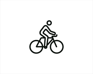 silhouette of a person riding a bike vector illustration.