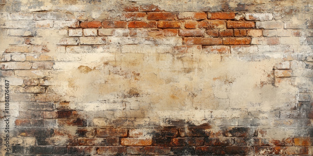 Aufkleber antique brick wall texture. styled abstract backdrop featuring blurred focus and vacant area for use