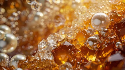 Abstract Amber Liquid Wallpaper