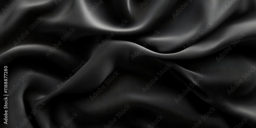 Leinwandbilder black cloth waves create a stunning background texture that adds depth and elegance. this black clot