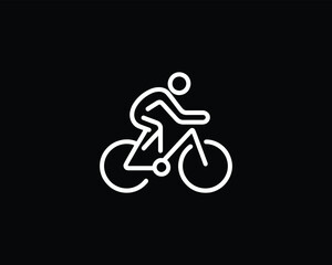 Fototapeta premium Line art Bicycle logo design icon symbol vector illustration. Bicycle sign