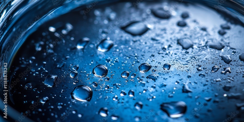 Aufkleber Water droplets inside a bottle create a captivating scene. This image of water drops in the bottle highlights the beauty and clarity of the water droplets, making it visually intriguing.