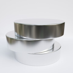 neodymium magnet isolated on white background. 3D Rendering