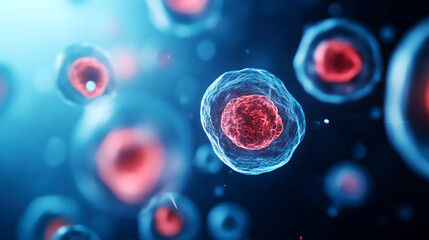 Microscopic cell activity laboratory environment scientific visualization high-resolution imaging cellular biology concepts