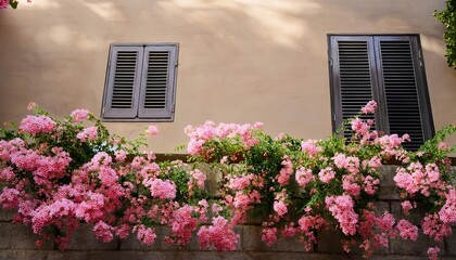 portray of flowers on a wall