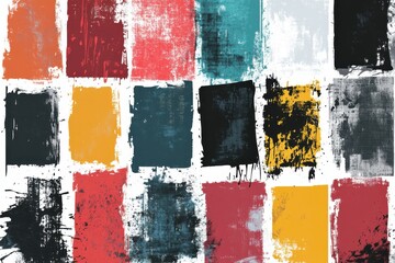 Grunge texture collection with unique paint effects, ink splashes, and weathered scratches. Ideal for artistic projects, urban designs, and creative backgrounds. Vector illustrations for designers