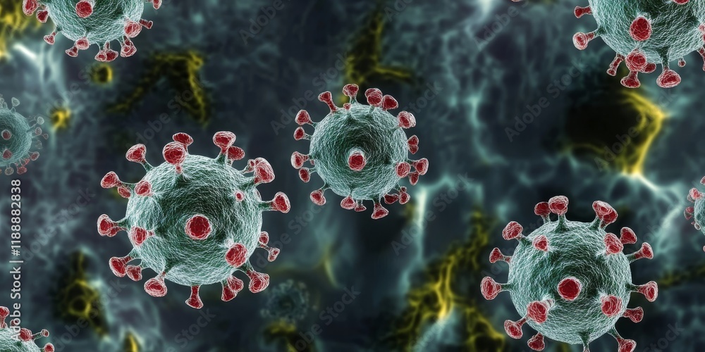 Poster dive into an indepth microscopic examination of human metapneumovirus, featuring its intricate struc