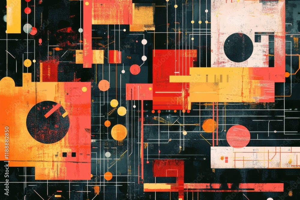 Poster futuristic electronic circuit backdrop for technology enthusiasts and digital designers in need of m