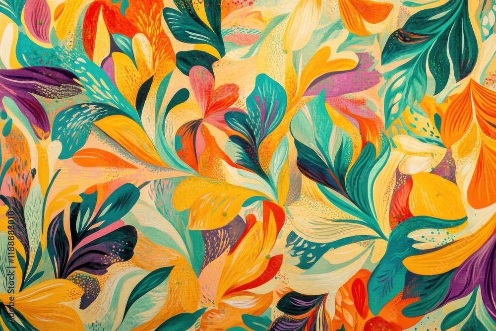 Poster vibrant summer backdrop template for creative illustrations featuring unique abstract patterns and c