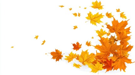 Autumn leaves falling forest floor natural beauty tranquil setting close-up view seasonal change