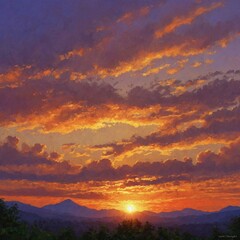 Fototapeta premium sunrise over the mountains