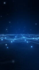 VERTICAL VIDEO, Flying through futuristic digital geology terrain, digital data telemetry and engineer topography with contour lines. 3D wireframe cartography concept.