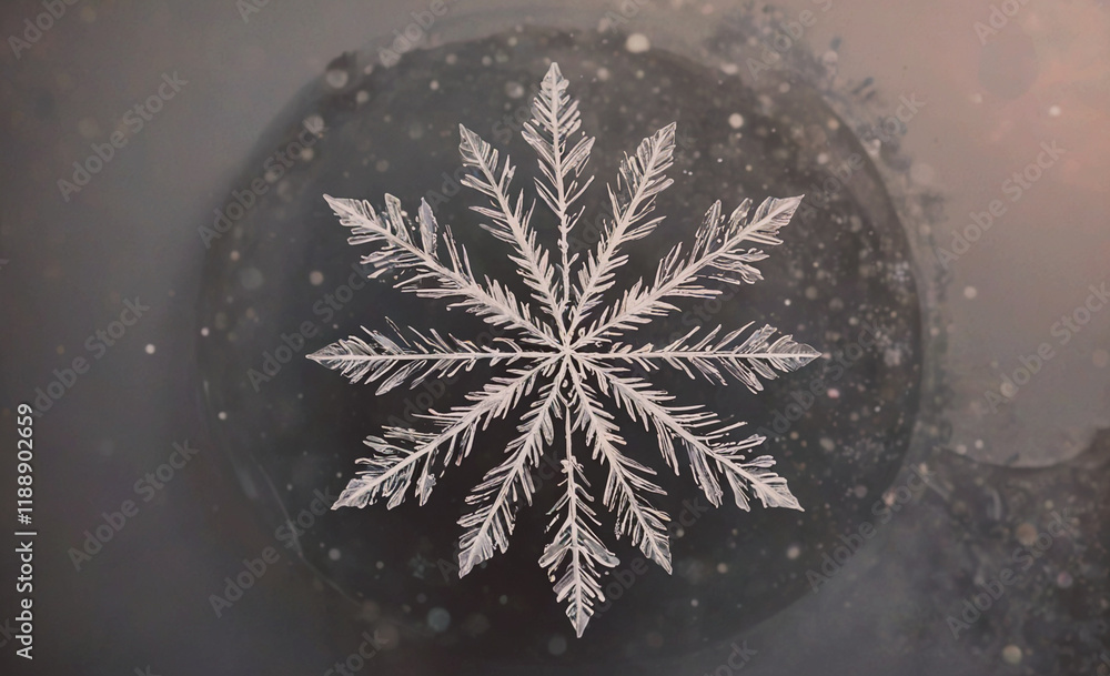 Fototapete snowflake is drawn on a dark background. the snowflake is made up of many small lines