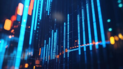 Blue tech finance background abstract pixel element network. Abstract business tech science background