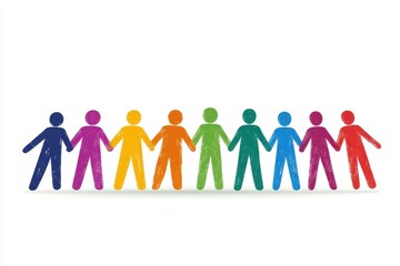 Dynamic teamwork among diverse business professionals in modern office setting, clean vector illustration for corporate branding and promotional materials