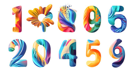 Obraz premium Colorful Abstract Number Designs for Creative Projects and Art