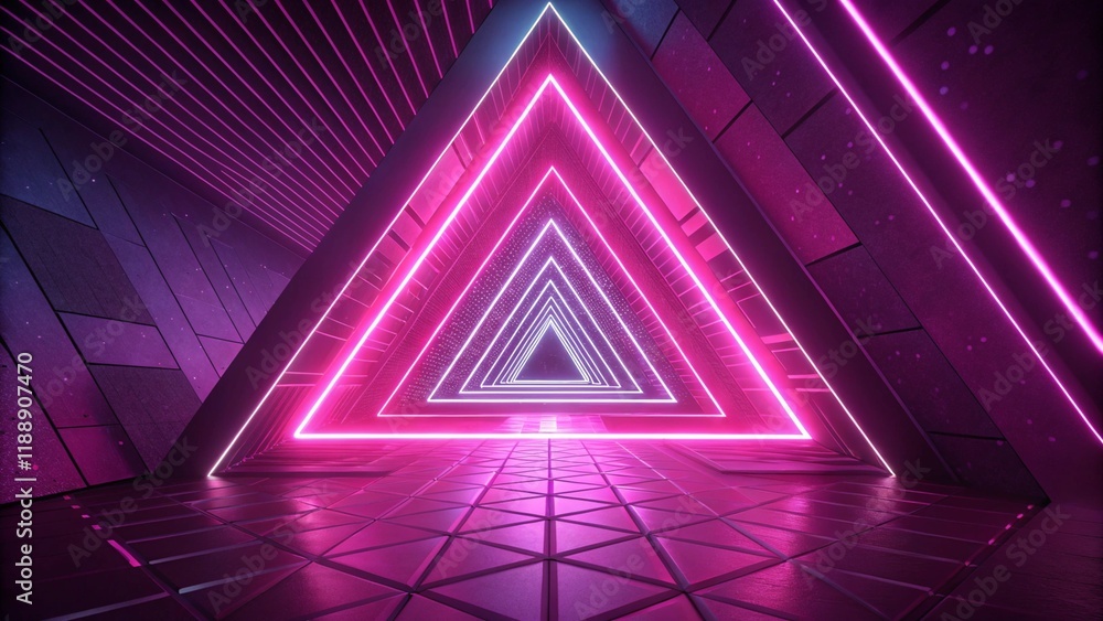 Poster futuristic, high-tech, hot pink background, with network lines conveying a connectivity concept. abs