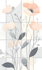 Creative 2D Doodle Floral Illustrations for wallpaper, card, tile