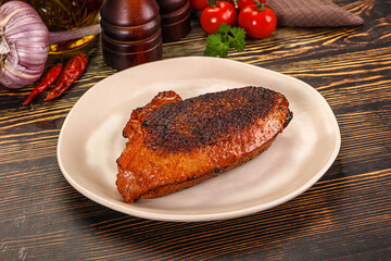 Roasted duck breast in cherry