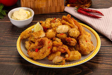 Fritto misto - deep fried seafood mix