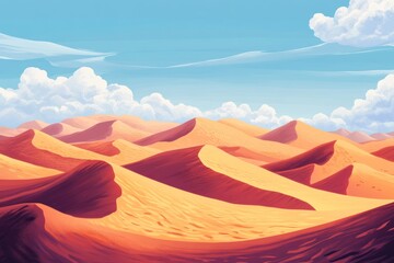 Naklejka premium Serene Desert Landscape Under a Bright Sunny Sky