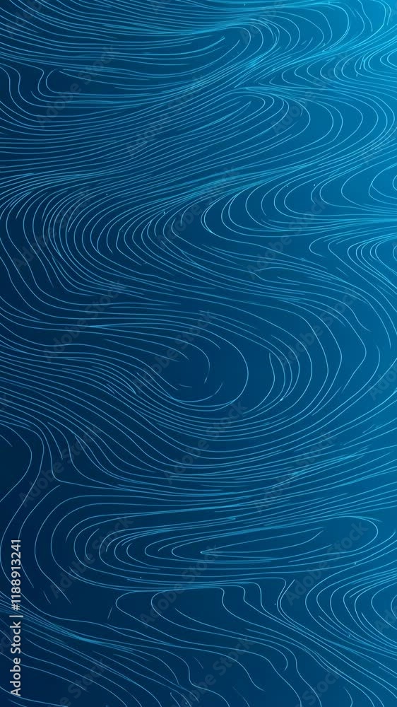 Poster abstract design featuring flowing lines and gradients in shades of blue illustrating movement and de