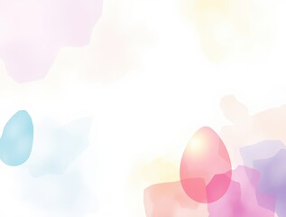 Pastel Easter Egg Background:  A delicate and airy Easter background with pastel-colored watercolor-like shapes and two shiny, stylized eggs. Perfect for invitations, greetings.