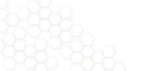 Abstract White Hexagonal Background. Luxury White Pattern. Futuristic abstract honeycomb technology white background. Geometric mesh cell texture	