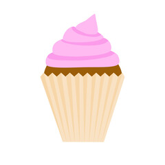 cupcake with pink icing, strawberry cupcake