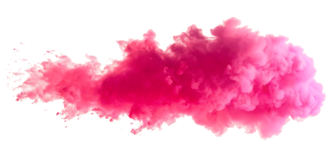 pink smoke paint explosion powder splash isolated on white background PNG.AI GENERATED