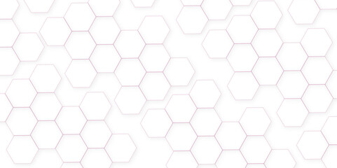 Fototapeta premium Abstract White Hexagonal Background. Luxury White Pattern. Futuristic abstract honeycomb technology white background. Geometric mesh cell texture 