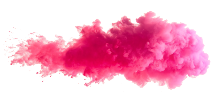 pink smoke paint explosion powder splash isolated on white background PNG.AI GENERATED