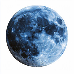 Luminous Blue Moon Textured Surface with 7 and 2 Notation sci-fi fantasy        