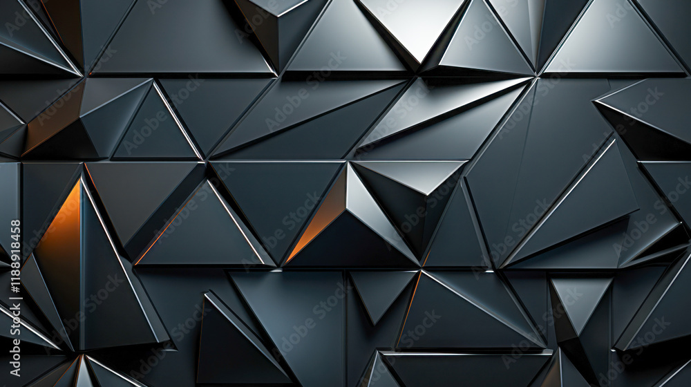 Poster textured geometric patterns in black and metallic shades create a dynamic visual effect in modern de