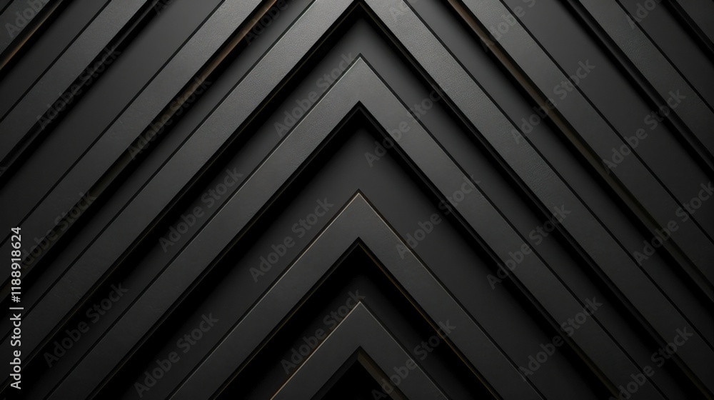Poster black geometric pattern with layered chevrons creates a modern and sleek design suitable for a varie