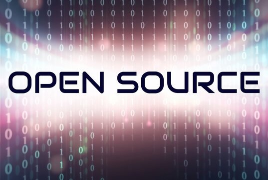 OPEN SOURCE text inscription phrase meaning technological background