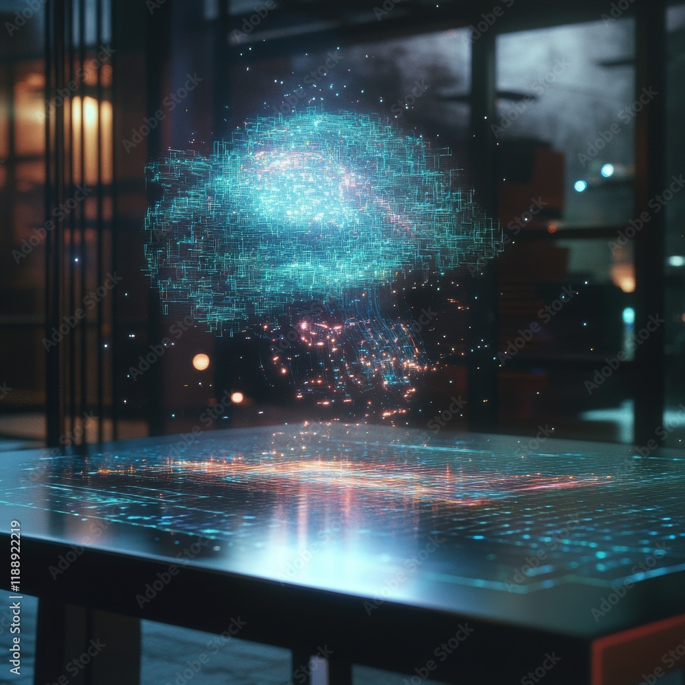 Poster urban insights visualizing data with innovative digital displays and futuristic technology
