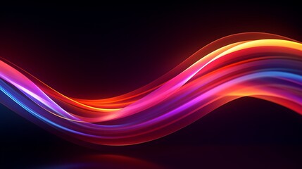 Neon tube border with vibrant, glowing hues on a dark background.
