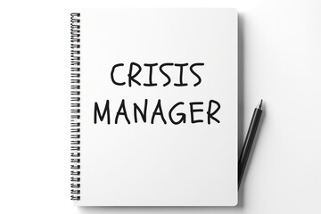 CRISIS MANAGER inscription text words on notepad page