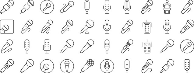 Microphone Modern Outline Style Icons for Design, Cards, Apps, Social Networks
