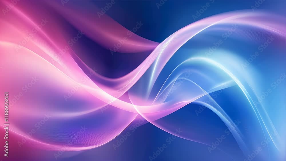 Poster colorful waves blend smoothly in a calming abstract display of light and motion